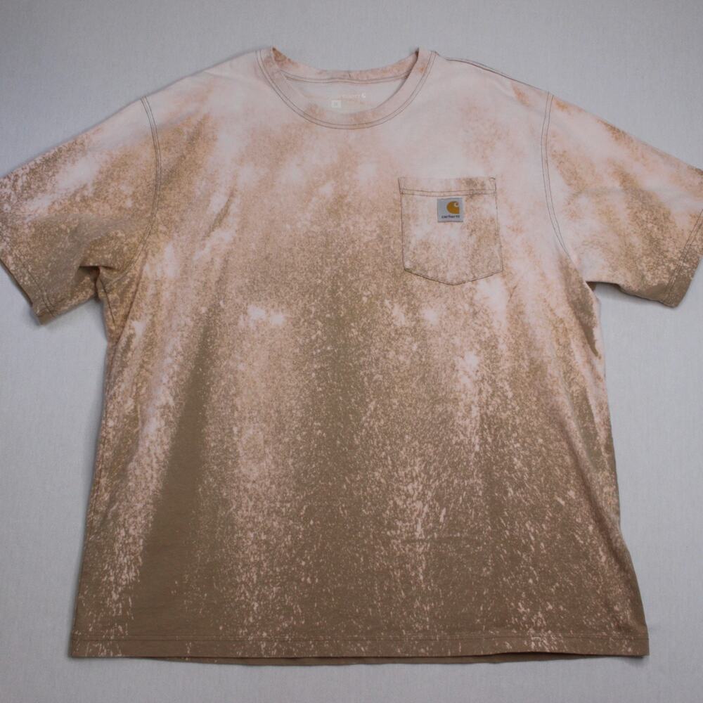 Carhartt Loose Fit Pocket T Shirt Men’s XL Custom Bleach Dye Distressed Brown